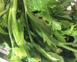 A picture of step 1 of Celery Leaf Pesto.
