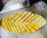 A picture of step 11 of #Karela,fish,layers,flower,  net and triangle shaped Nimkis.