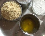 A picture of step 1 of Besan Laddu.