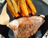 Foto del paso 7 de la receta: Pargo a la plancha con patatas especiadas y mayonesa de miso y yakiniku
