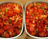 A picture of step 1 of Mike's Sausage Crawfish Beans & Rice.