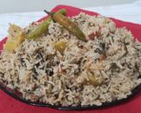 A picture of step 7 of Spinach Rice 🥬🥬.