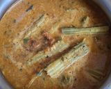 A picture of step 5 of Drumstick Curry with Coconut and Peanuts.