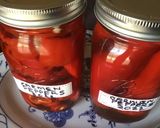 A picture of step 3 of California Farm Pickled Mild Red Peppers.