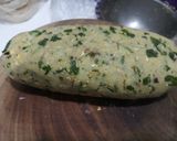 A picture of step 1 of Paneer aloo double patty cheese burger.