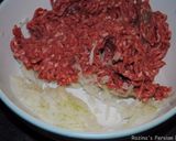 A picture of step 1 of Persian Spinach & ground beef frittata.