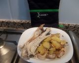 Foto del paso 7 de la receta Lubina a la sal con patatas panadera