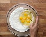 A picture of step 1 of Rainbow Crepe Cake.