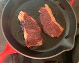 A picture of step 3 of Pan fried Steak and Balsamic Onions.