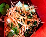 A picture of step 4 of My Chilli oil coated Chicken with a chilli flavoured Salad 🤩.
