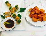 Hình bước làm 11 của món Cải thìa, bí đỏ cuốn chay