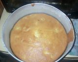 A picture of step 7 of Banana cake with Banana Lemon juice cream frosting.