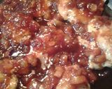 A picture of step 14 of Peppery chicken with a plum glaze.