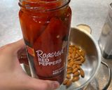 A picture of step 2 of Romesco sauce - Mediterranean roasted red pepper sauce.