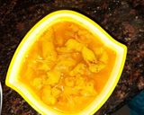 A picture of step 4 of Sev ki sabzi.