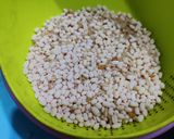 A picture of step 1 of Quinoa dosa with chana dal coriander chutney.