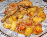 Foto del paso 7 de la receta: Cubos de papa a la mostaza con pollo y morrones asados (receta incluida)