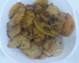 A picture of step 1 of Jeera aloo.