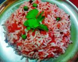 A picture of step 5 of Beetroot Pulav.
