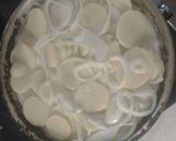 A picture of step 1 of Cottage Pie using dauphinoise potatoes.