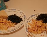 A picture of step 11 of Ugali, Scrambled Eggs and Greens.