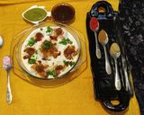 A picture of step 10 of Dahi Bhalla.