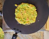 A picture of step 4 of Besan pudla (gujrati breakfast).