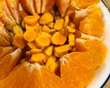 A picture of step 1 of Turmeric orange juice.