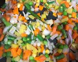 A picture of step 3 of Vegetable pulao.