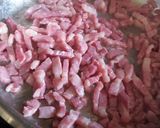 Une image de l'étape 3 de Lentilles aux lardons sauce tomate bio.