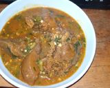 A picture of step 6 of Ogbono with okro soup.