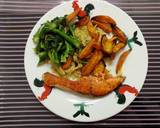 Dried Scallop Pasta With Baked Salmon Steak And Baked Sweet Potato In Coconut Oil recipe step 5 photo
