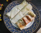 A picture of step 9 of Jini dosa with sambhar.