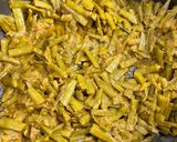 A picture of step 2 of Gawar masala.