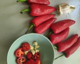 A picture of step 1 of Fresh Red Chilli Chutney 🌶️.