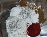 A picture of step 1 of Paneer 65.