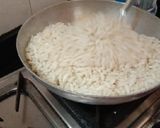 A picture of step 1 of Murmura laddu.