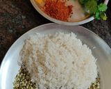 A picture of step 1 of Moong Dal Khichdi.