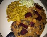 A picture of step 4 of Njahi pumpkin n peanut butter with spiced pasta.