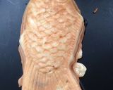 A picture of step 4 of Taiyaki with Costco Pancake Mix.