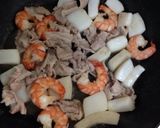 A picture of step 2 of Chop Suey with Ramen Soup Base.