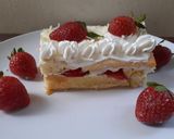 Foto langkah ke 6 dari resep Strawberry Shortcake with Basecake Ogura Cake 🍰🍓🍰🍓.