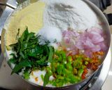 A picture of step 1 of Ponnugulu (leftover idli batter).