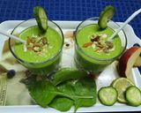 A picture of step 3 of Spinach Cucumber Apple Green Smoothie.