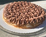 A picture of step 5 of Chocolate Crêpe Cake.