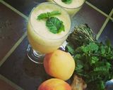 A picture of step 1 of Ginger Peach soda.