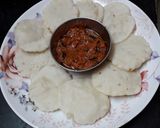 A picture of step 4 of Chettinad Vellai Paniyaram with Spicy Chilli Garlic chutney and Red Rice Puttu.