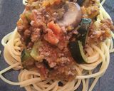 A picture of step 5 of Spaghetti Zucchini Bolognese.