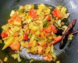 A picture of step 5 of Kalmi saag (Water Spinach).
