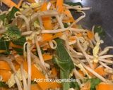 A picture of step 4 of Easy stir fried honey and soysauce beef with egg noodles.